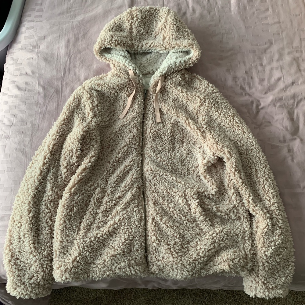 BNWT Thread & Supply Zip-Up Sherpa Jacket with pockets in Smoke Rose